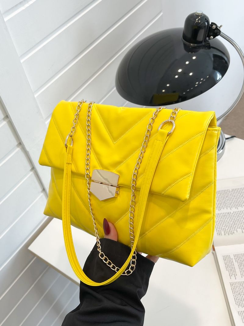 Chevron Flap Square Bag