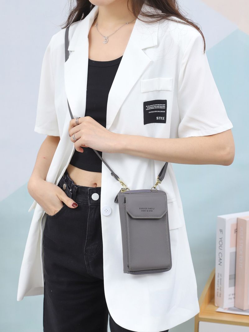 Letter Graphic Flap Phone Wallet