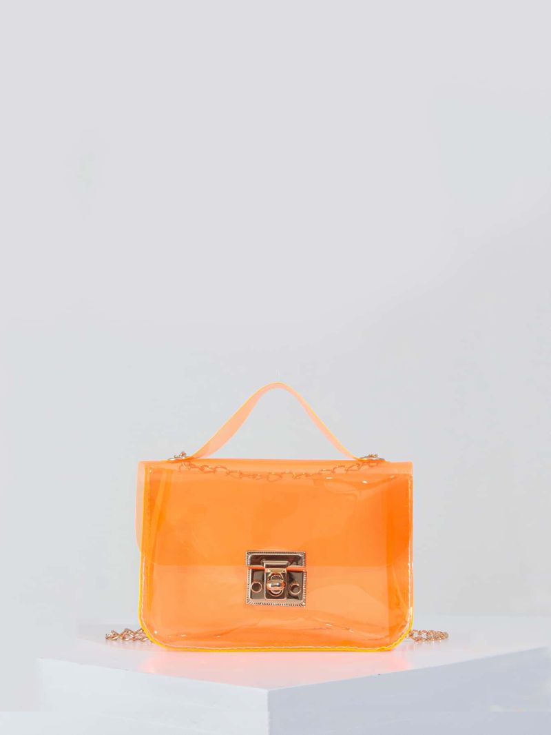 Mini Clear Twist Lock Chain Satchel Bag