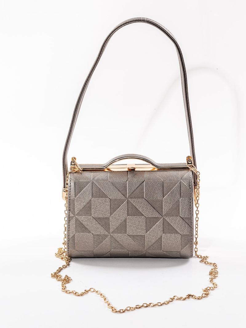 Mini Geometric Embossed Chain Box Bag