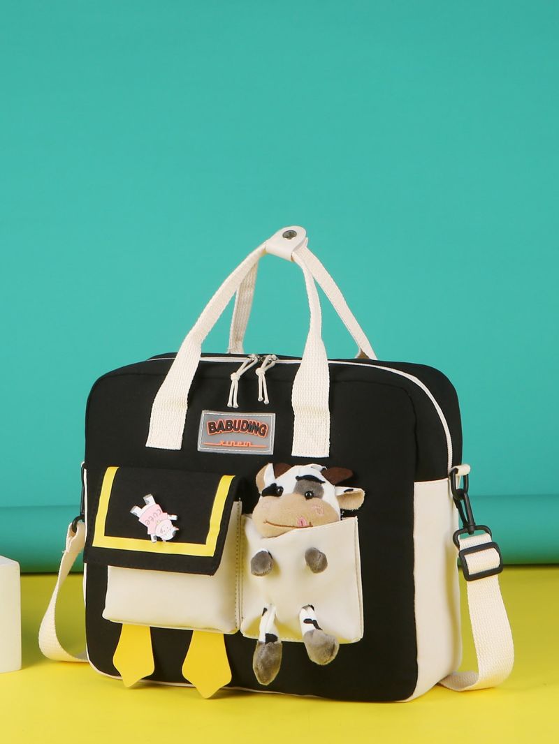 Letter Graphic Cartoon Decor Functional Backpack