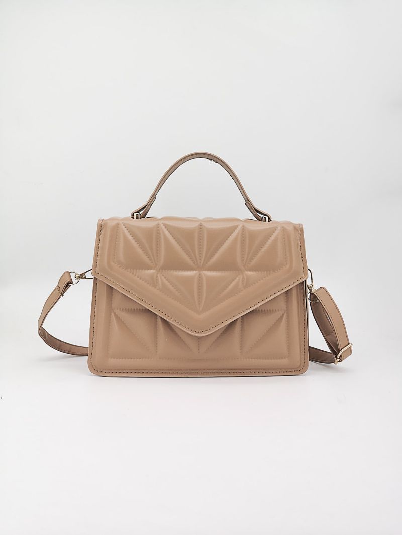 Geometric Embossed Flap Square Bag