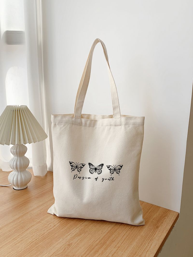 Butterfly & Letter Graphic Shopper Bag