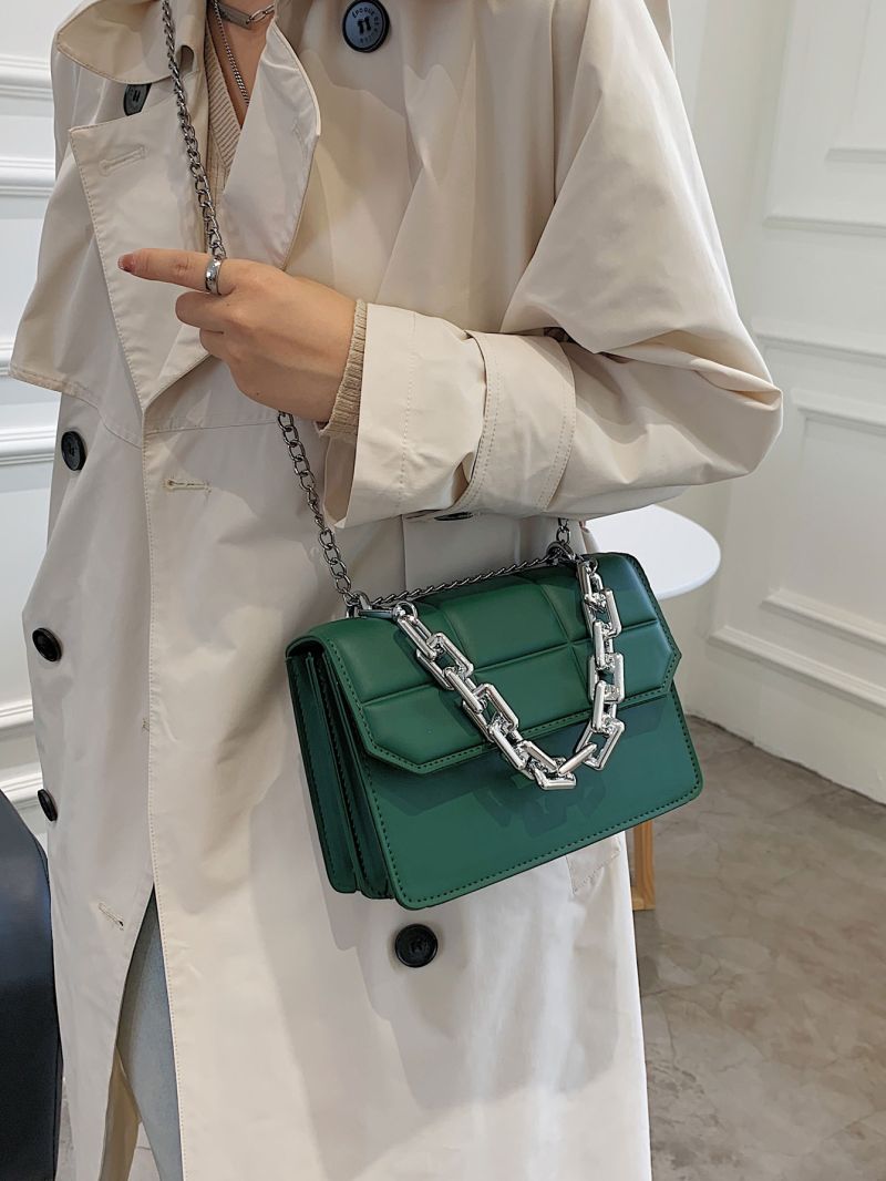 Square Embossed Flap Square Bag