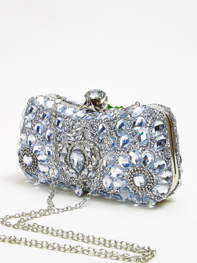 Mini Rhinestone Decor Chain Box Bag