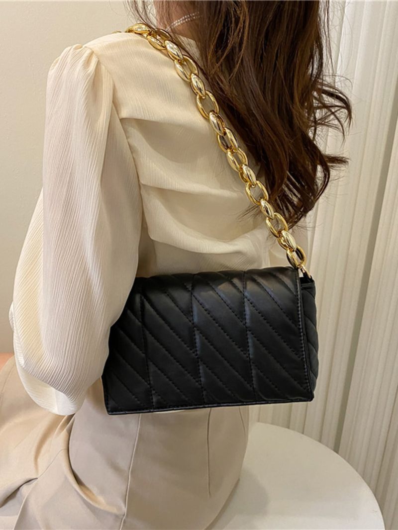 Quilted Flap Chain Square Bag