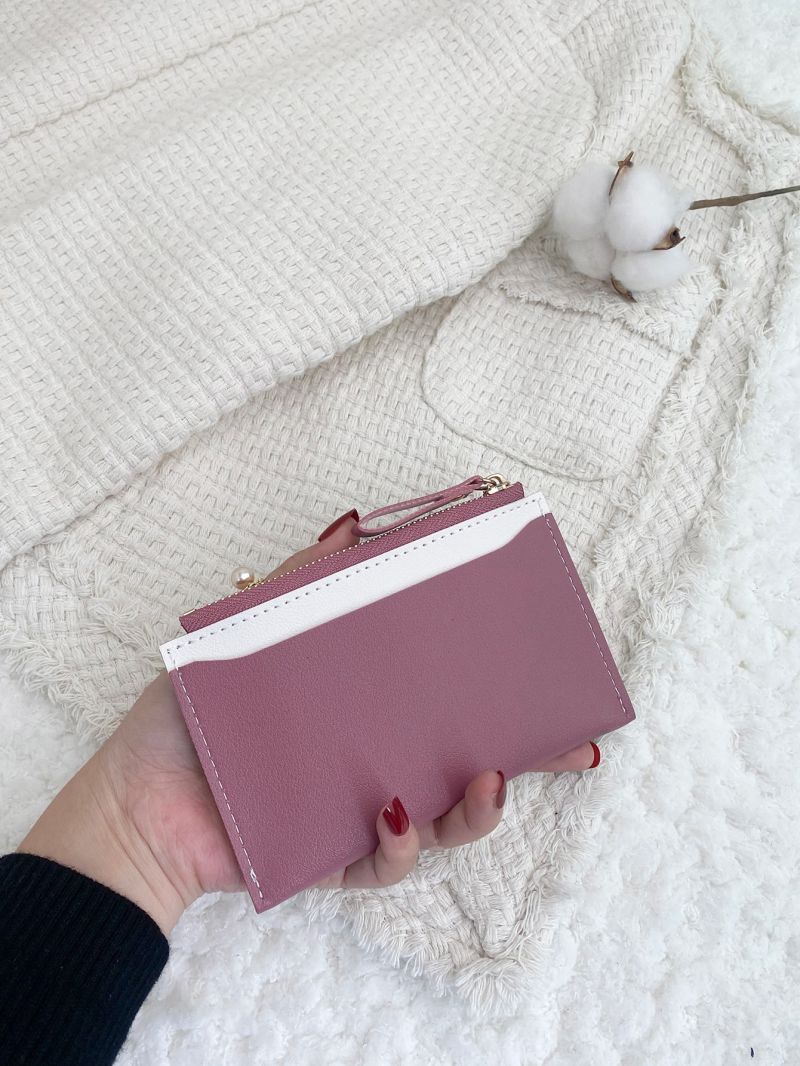 Letter Graphic Colorblock Card Holder