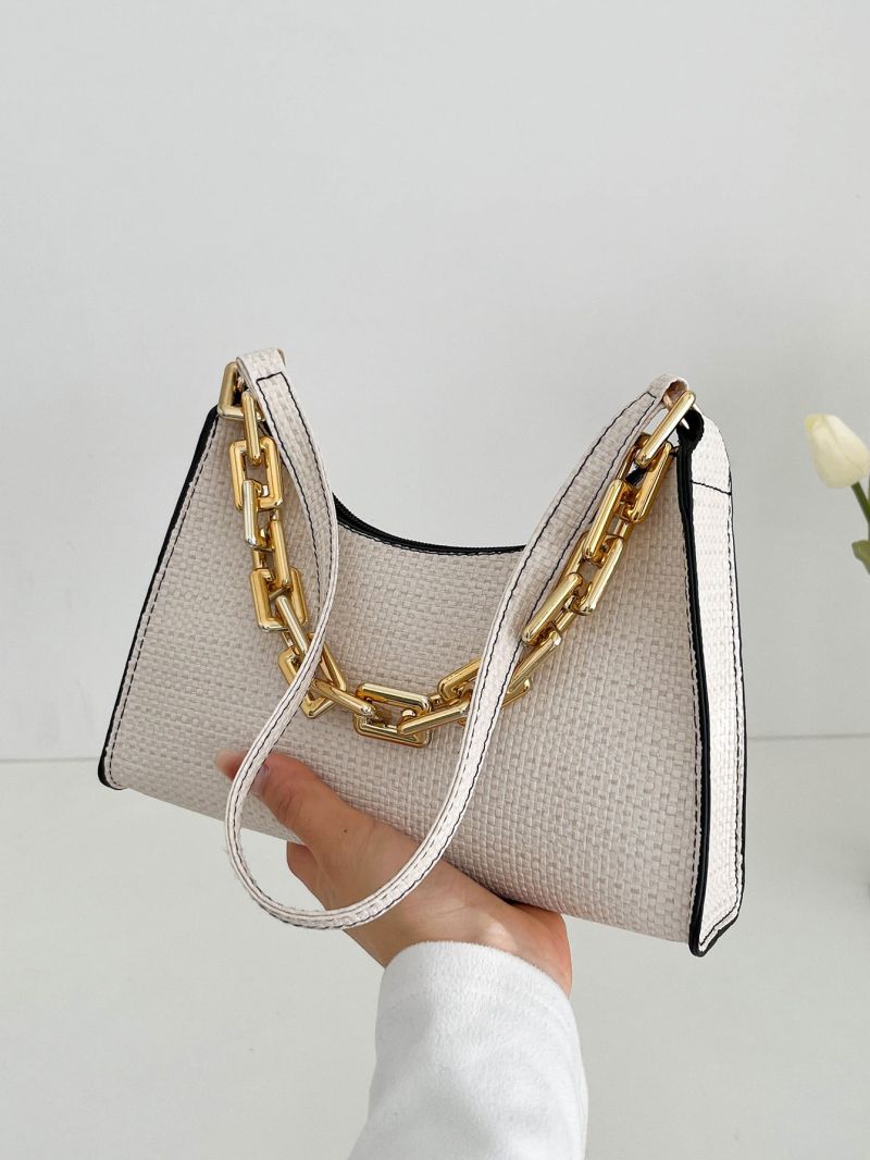 Chain Decor Baguette Bag