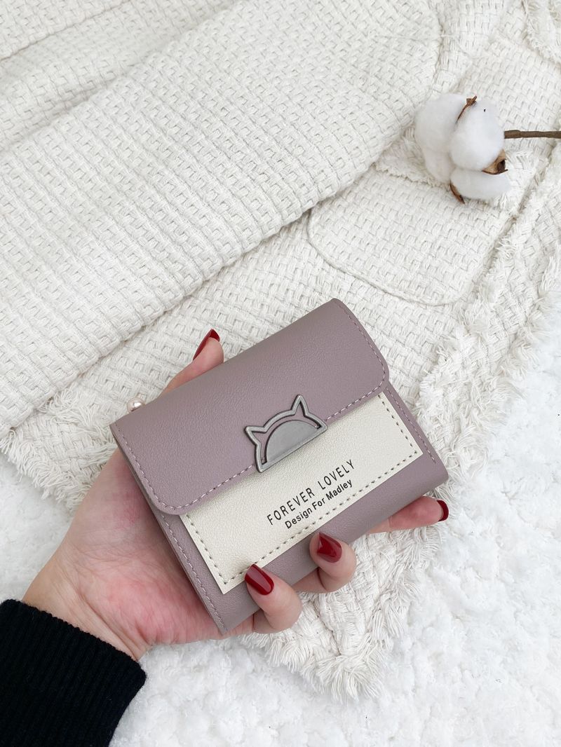 Two Tone Letter Graphic Small Wallet