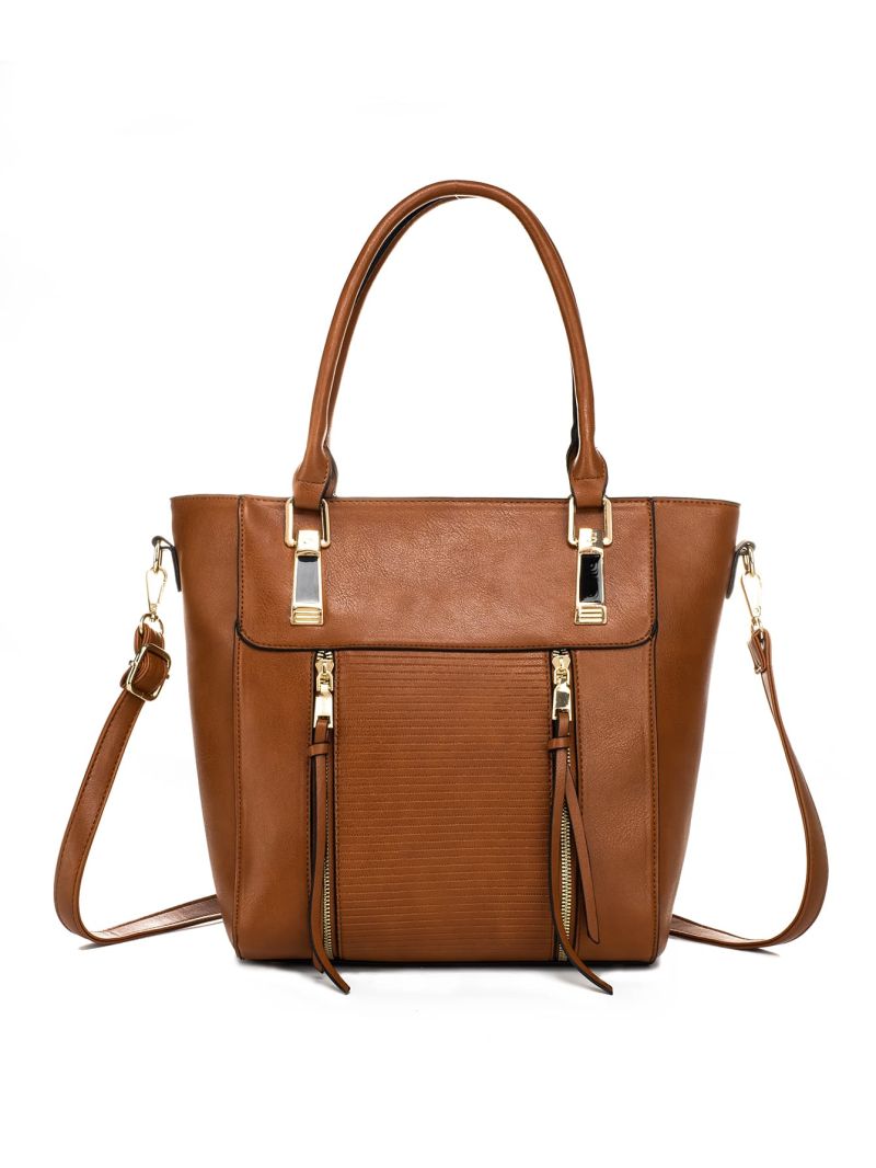 Metal Decor Shoulder Tote Bag