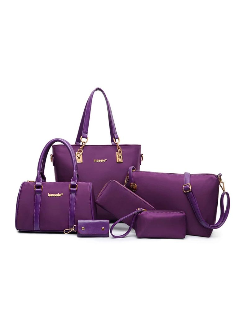 6pcs Letter Decor Shoulder Tote Bag Set