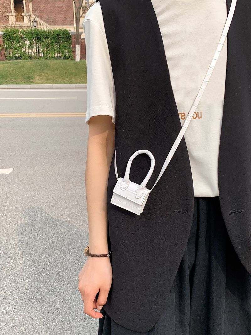 Mini Crocodile Embossed Square Bag