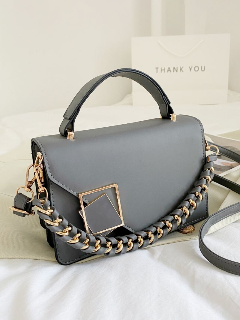 Mini Metal & Chain Decor Flap Square Bag