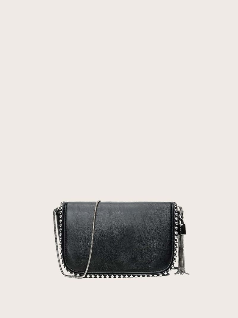 Mini Metal Tassel Decor Beaded Chain Bag