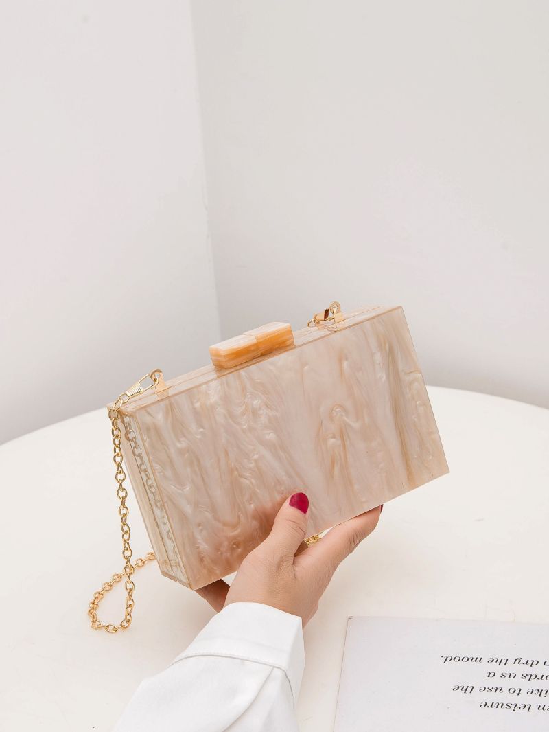 Mini Marble Pattern Chain Box Bag