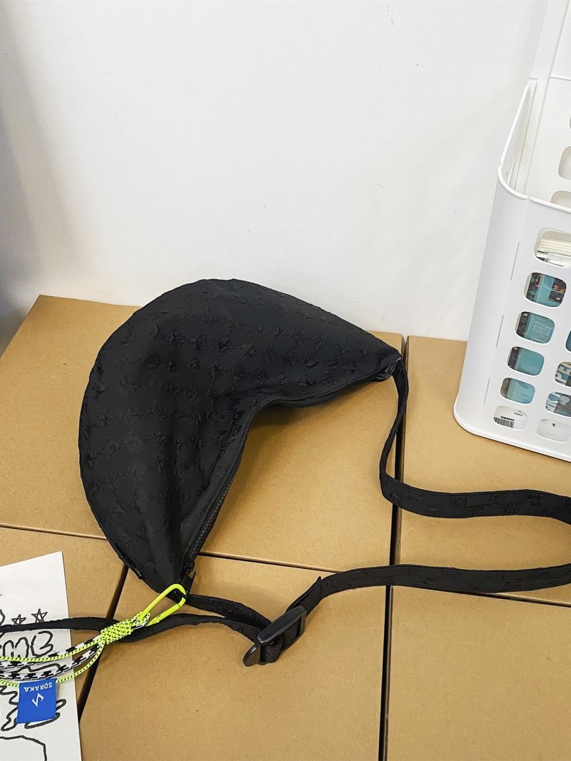 Checkered Pattern Hobo Bag With Bag Charm