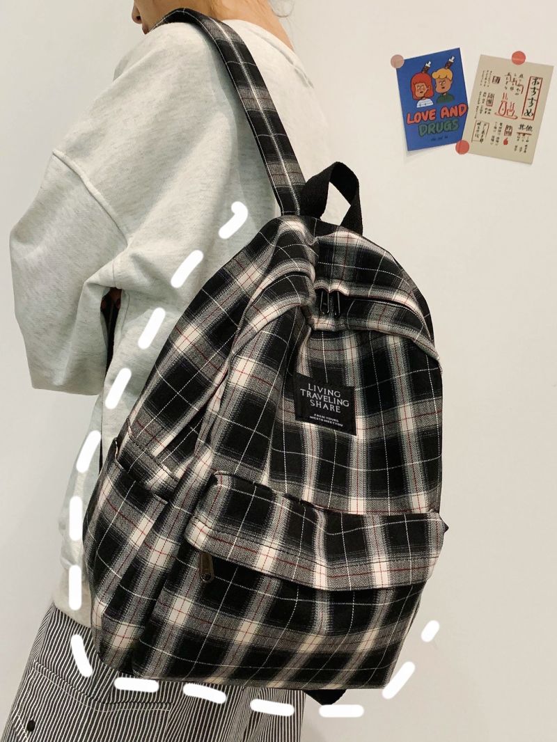 Tartan Large Capacity Backpack