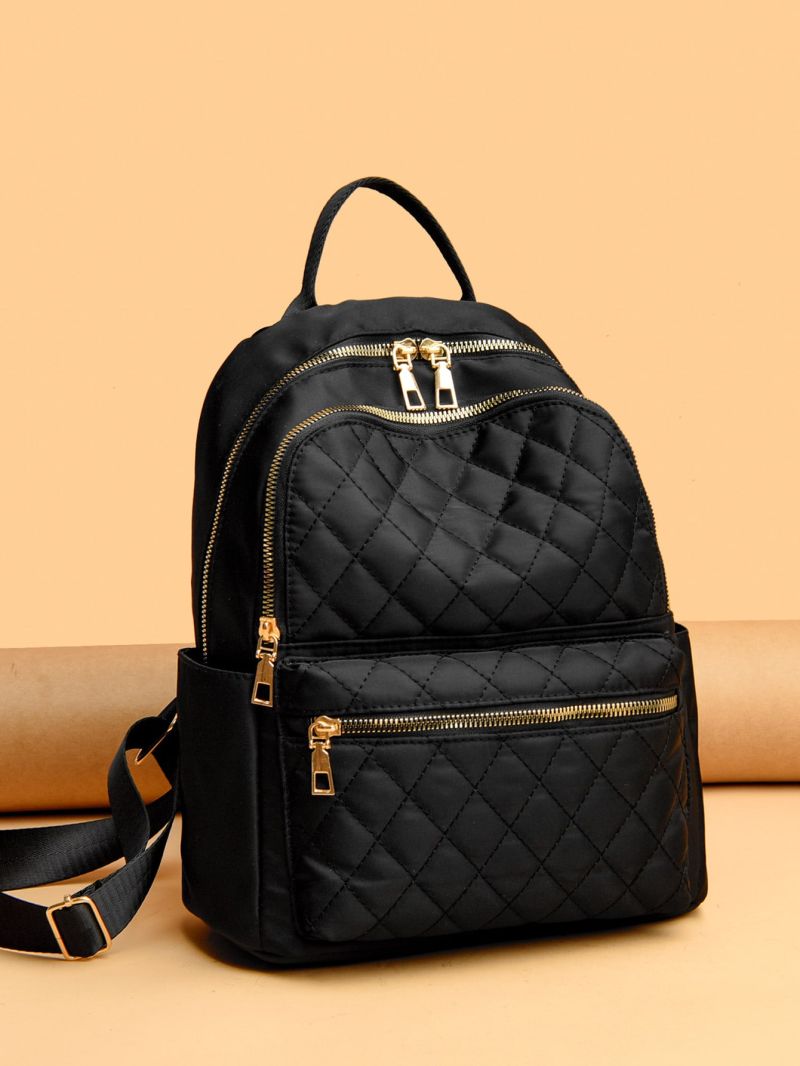 Quilted Pattern Pocket Front Backpack