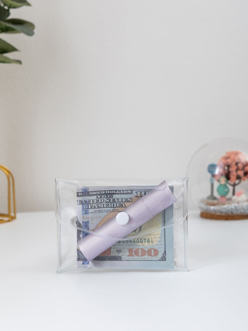 Snap Button Flap Transparent Coin Purse