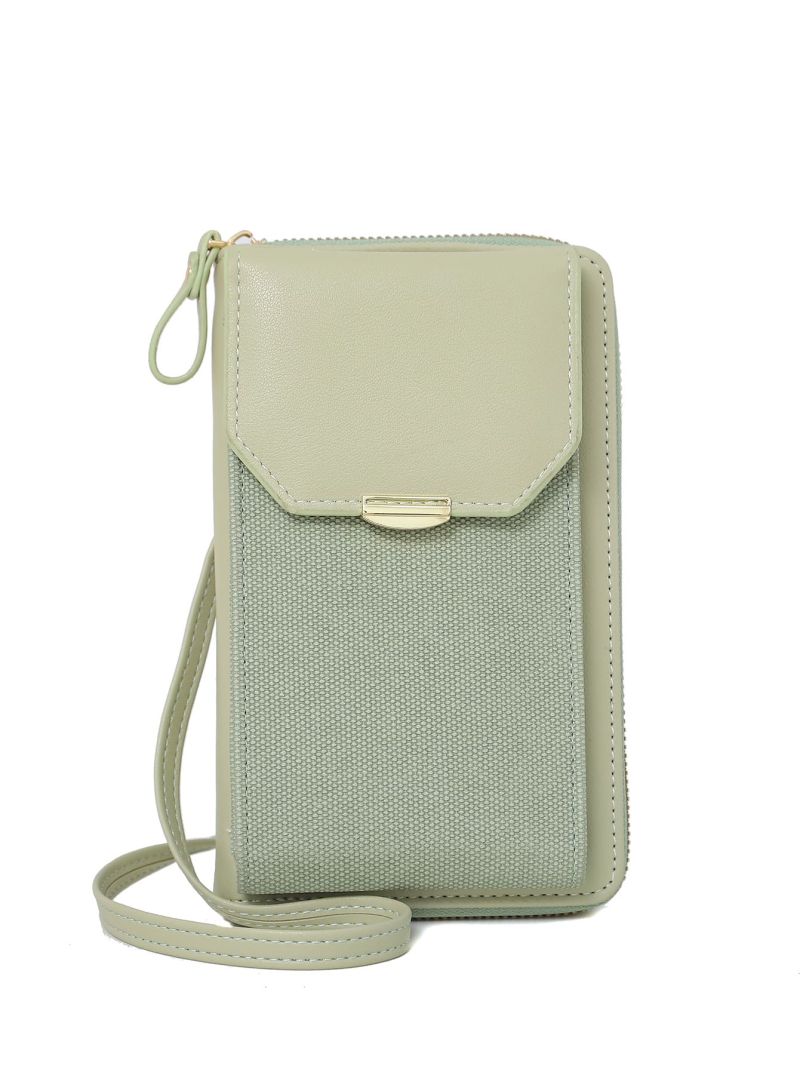 Two Tone Metal Decor Phone Wallet