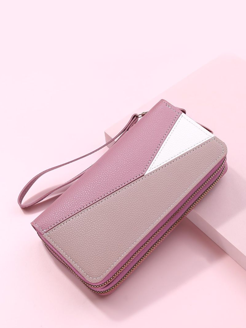 Colorblock Zip Around Long Wallet
