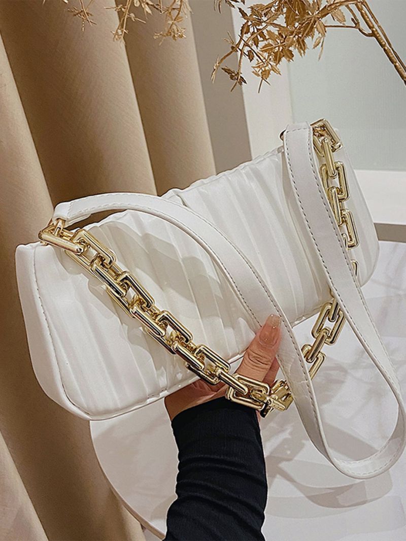Chain Decor Ruched Bag