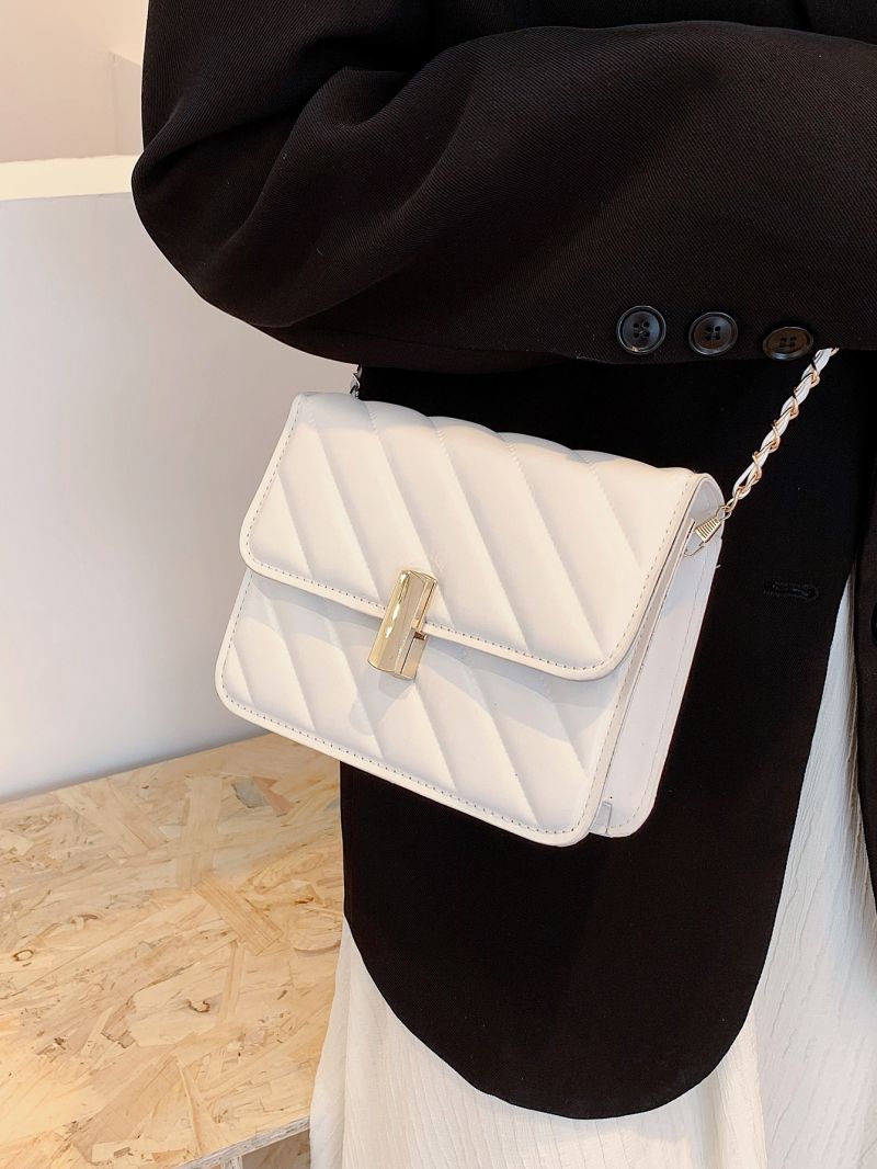 Mini Metal Lock Flap Chain Square Bag