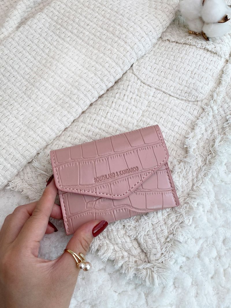 Letter & Crocodile Embossed Flap Card Holder