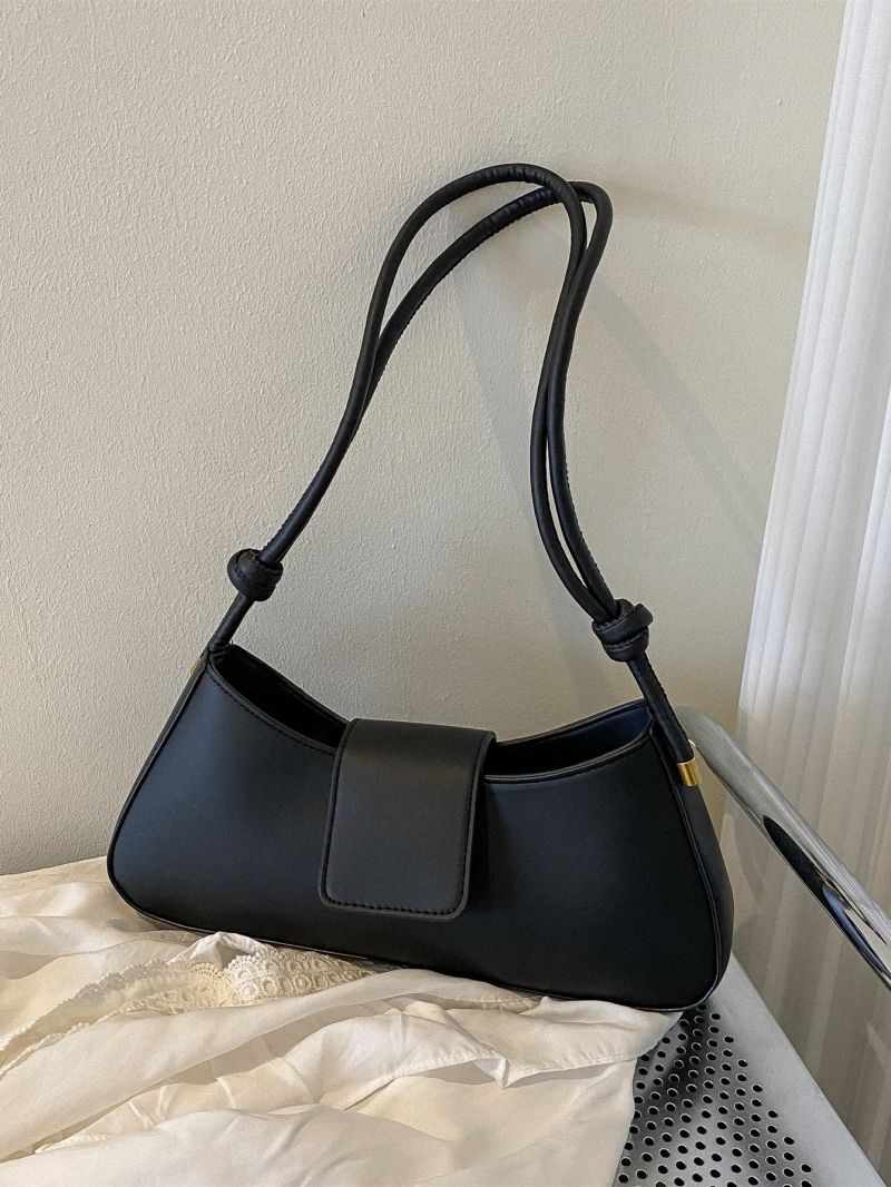 Minimalist Snap Button Baguette Bag