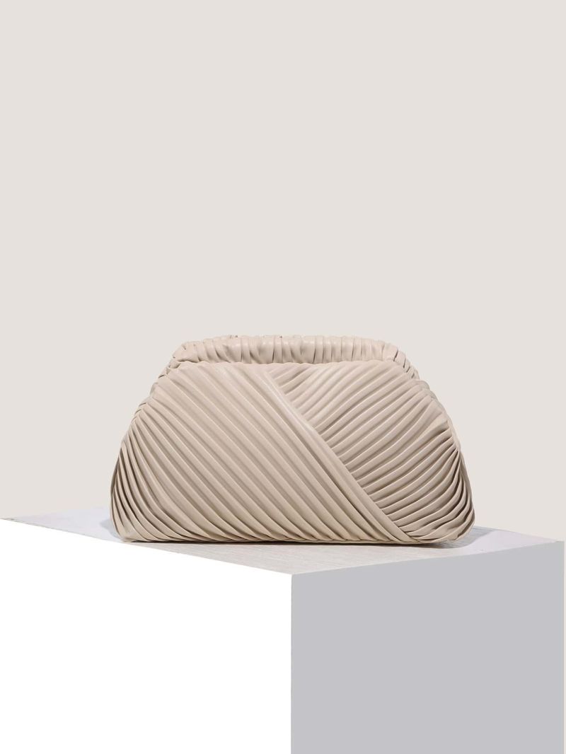 Minimalist Ruched Detail Clutch Bag