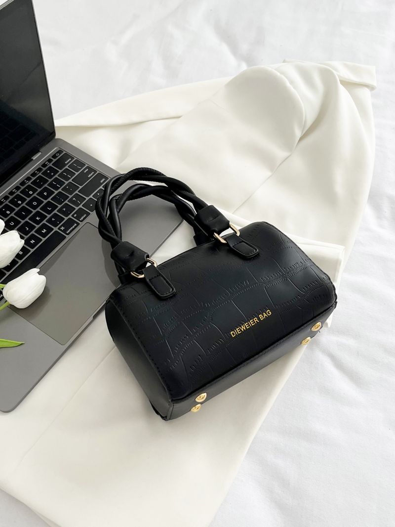 Croc Embossed Satchel Bag