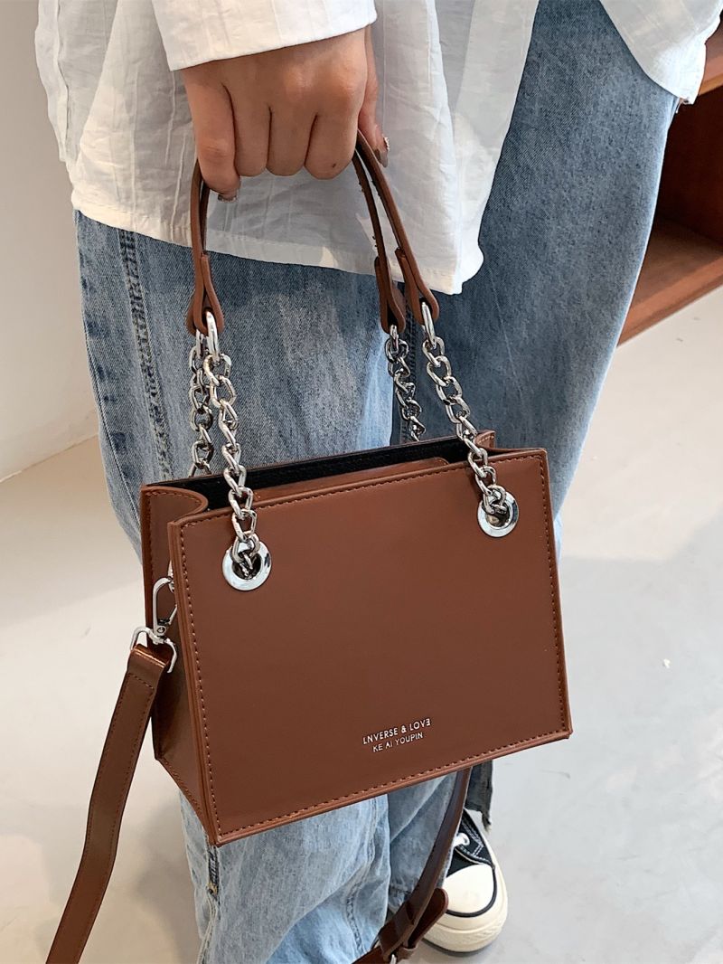 Mini Letter Graphic Chain Decor Square Bag