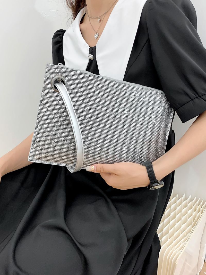 Glitter Eyelet Detail Square Bag