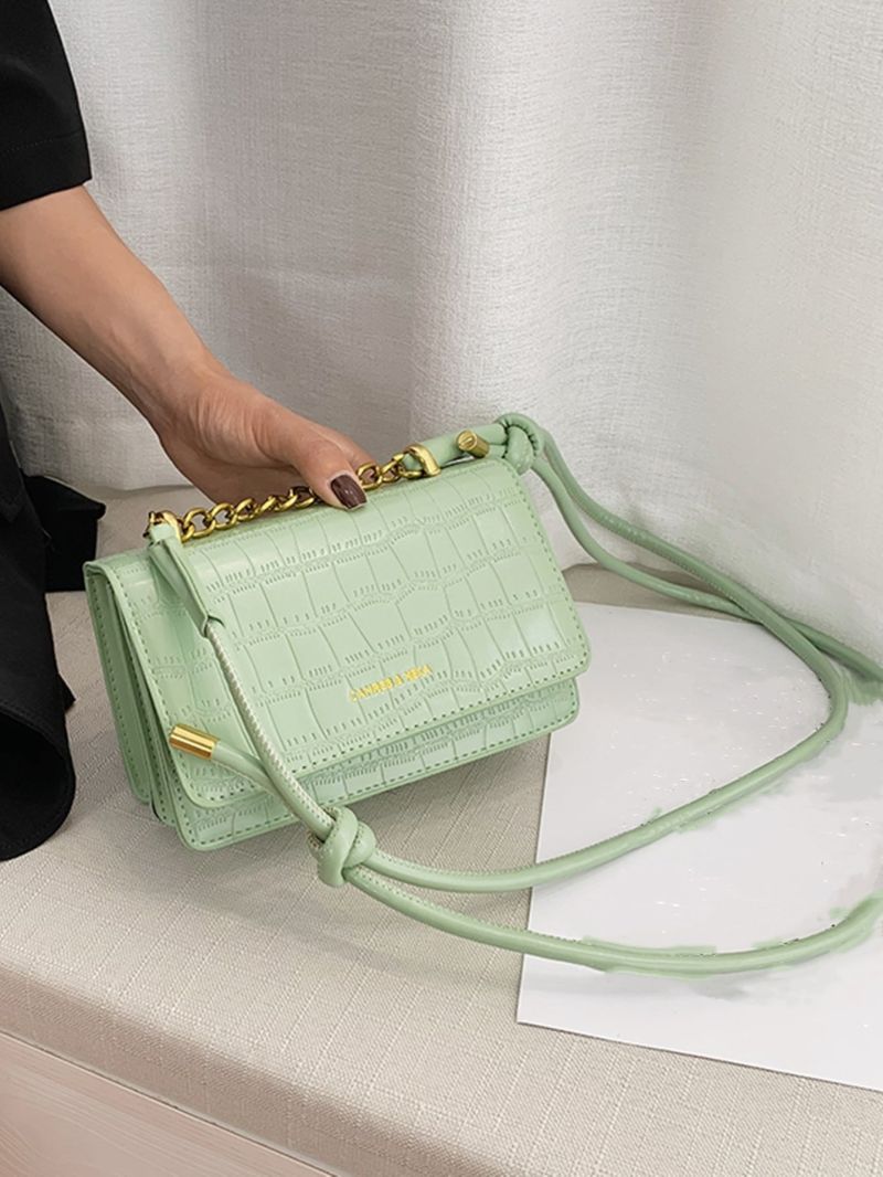 Mini Crocodile Embossed Square Bag