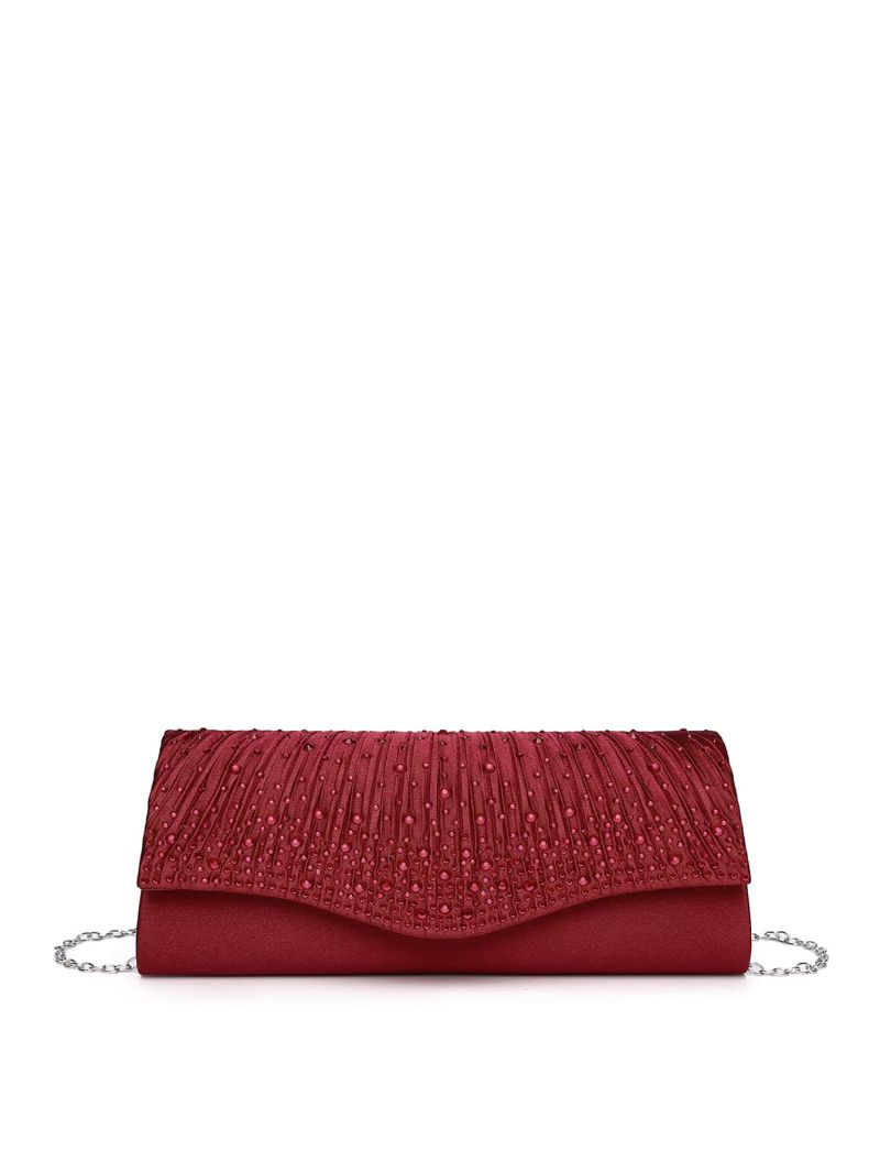 Rhinestone Decor Flap Square Bag