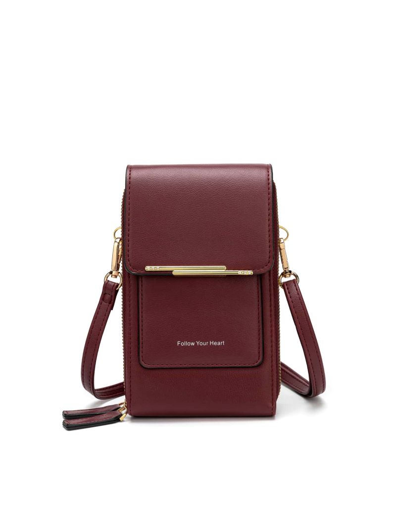 Slogan Graphic Flap Phone Wallet