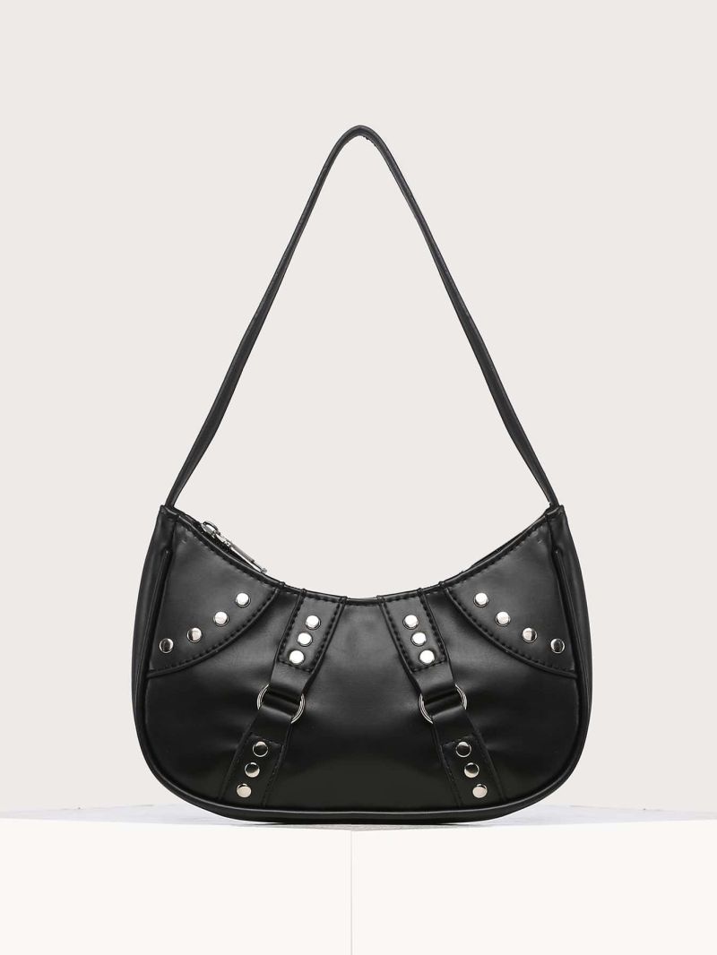 Studded Decor Hobo Bag