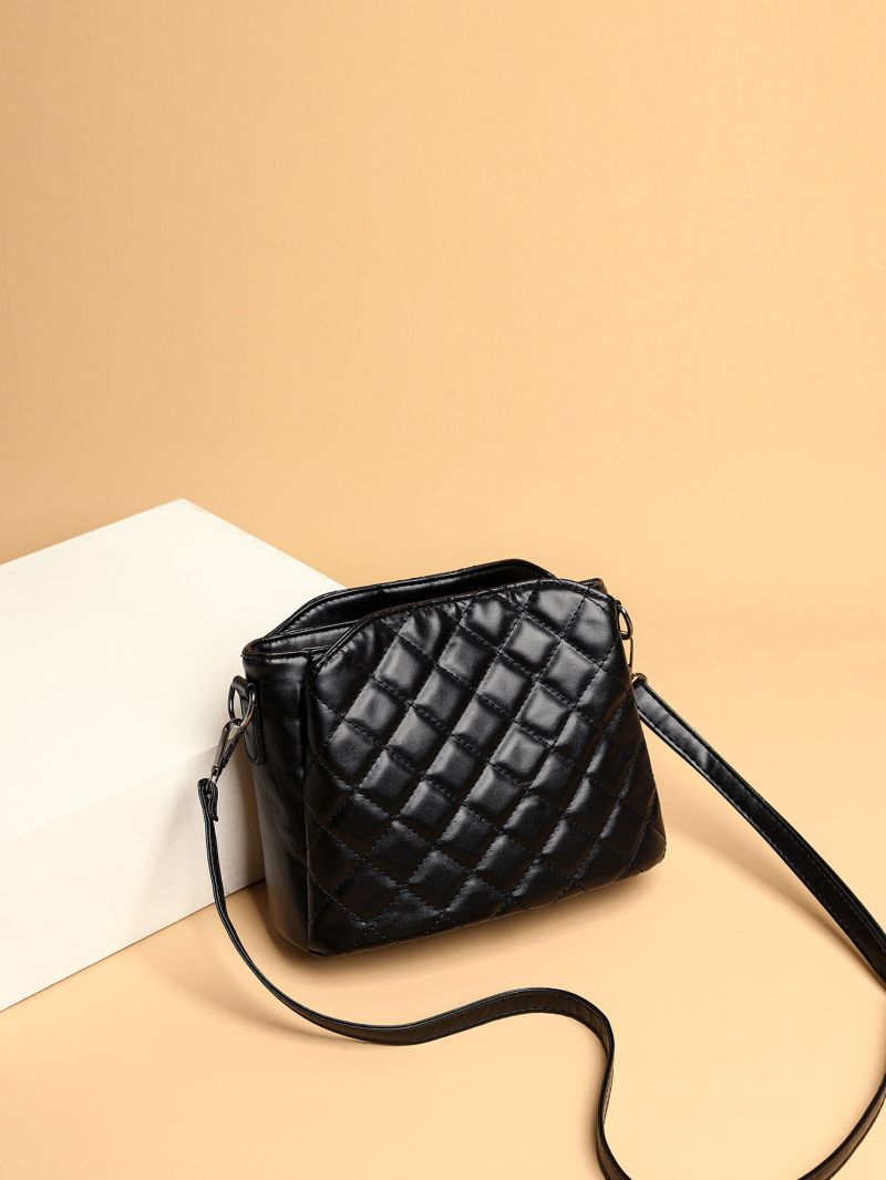 Quilted Embossed Zip Crossbody Bag