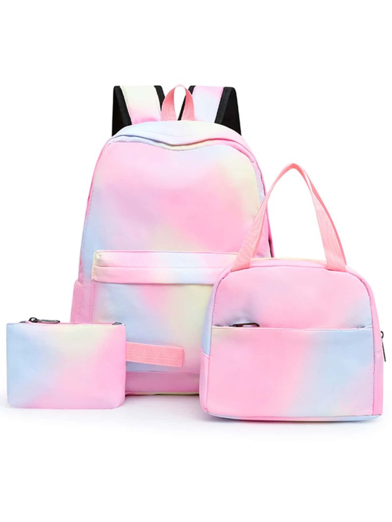 3pcs Ombre Graphic Functional Backpack Set