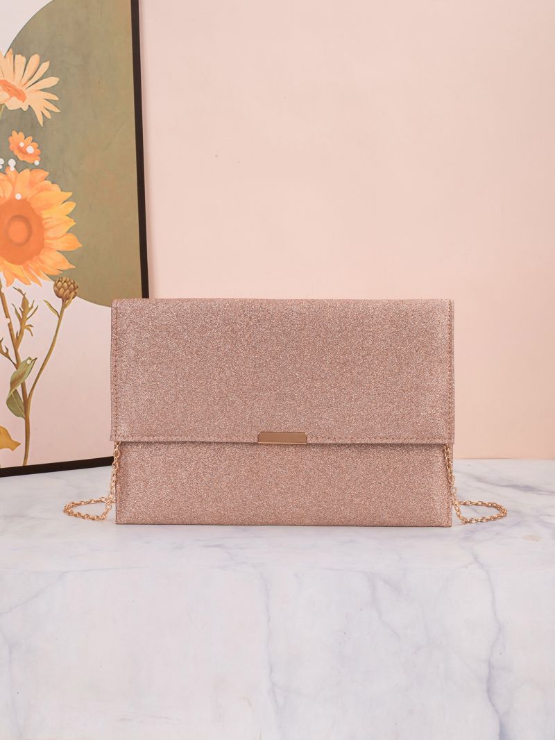 Glitter Flap Chain Square Bag