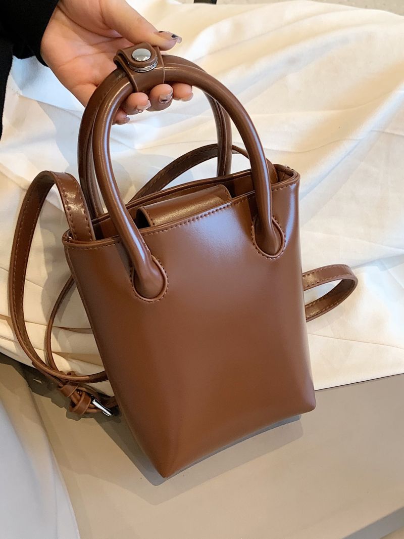 Mini Minimalist Double Handle Bucket Bag