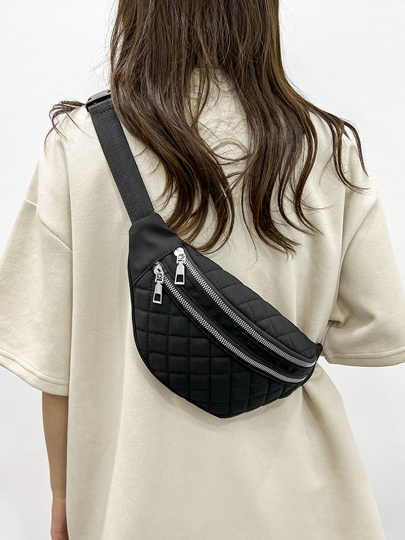 Quilted Zip Front Fanny Pack
