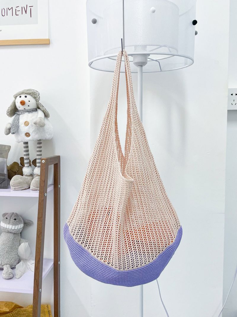 Two Tone Large Capacity Crochet Bag