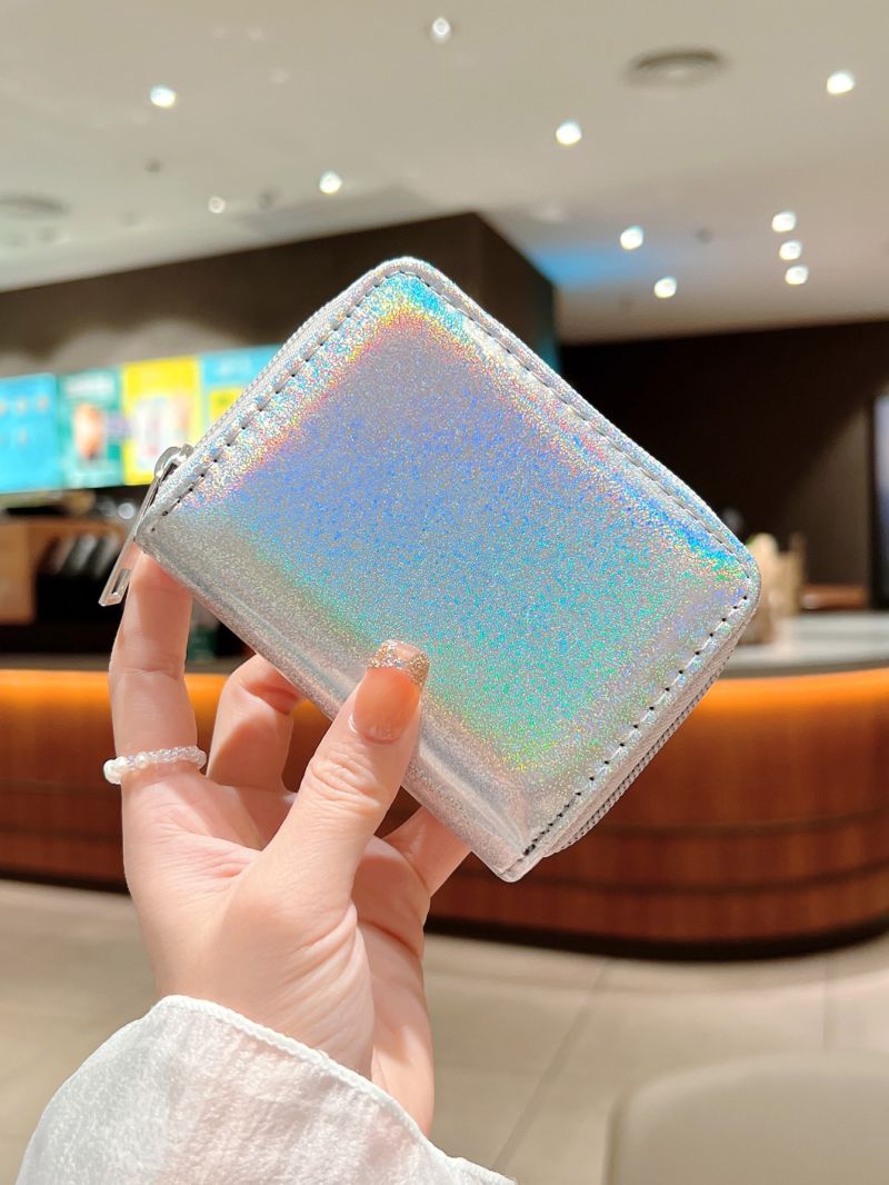 Holographic Zipper Around Coin Purse