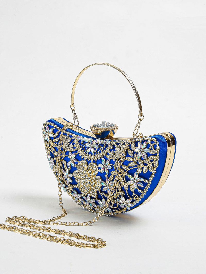 Rhinestone Decor Chain Box Bag