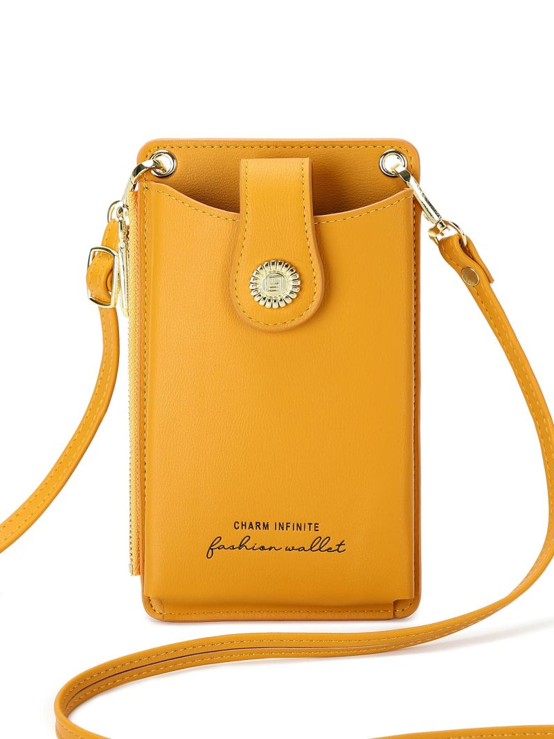 Letter Graphic Snap Button Phone Wallet