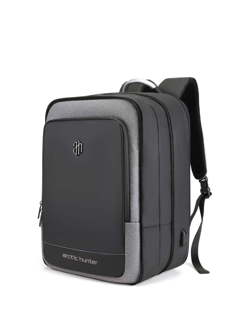 Large Capacity Travel Laptop Expandable Backpack 17 Inch Computer Backpack With USB Port, Pocket Water Resistant Business College Backpack Fashion School Laptop Bag For Men/Women Dark Gray