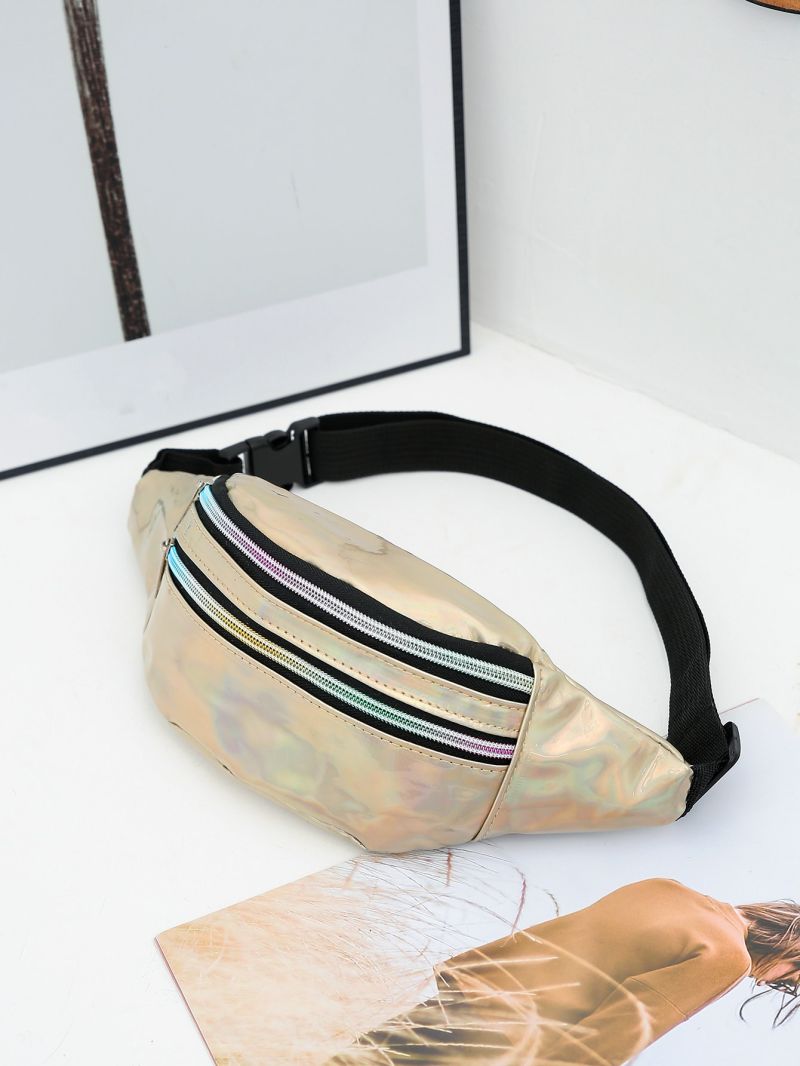 Holographic Zip Front Waist Bag