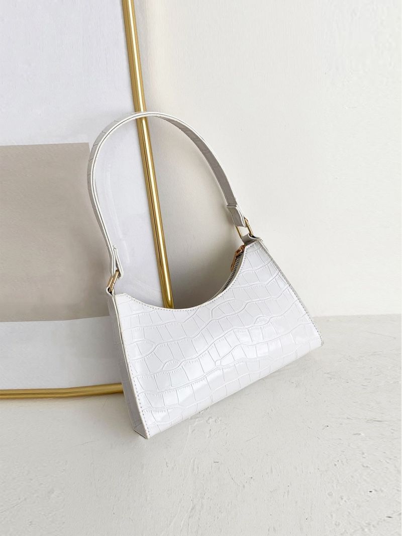 Croc Embossed Baguette Bag