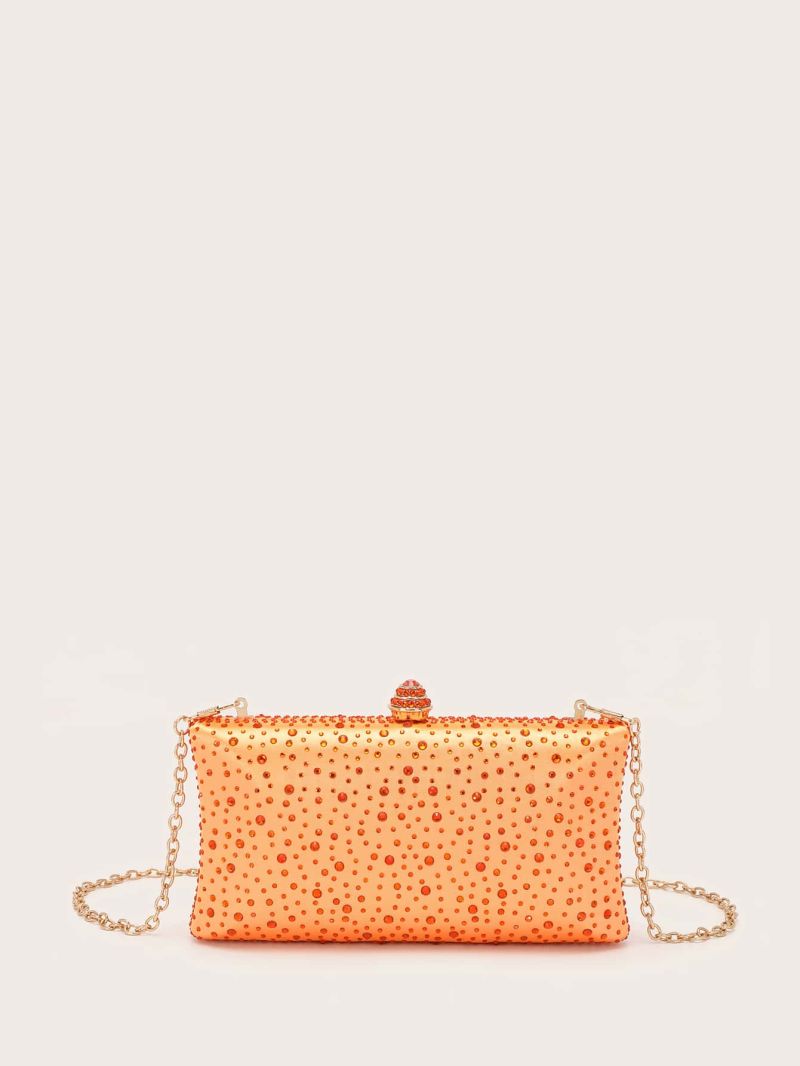 Mini Rhinestone Decor Chain Box Bag